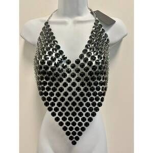 NEW SPEZIATA women's disc halter top in black/silver